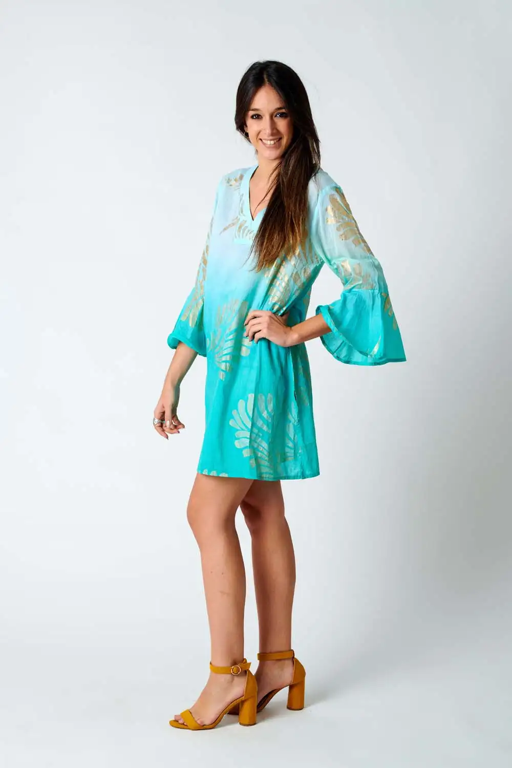 Kurta Algodón Print Oro