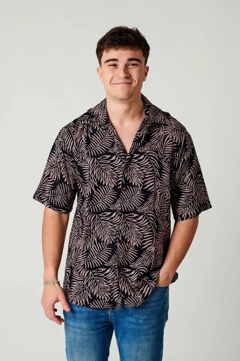 Camisa Rayón  Unisex " Hojas "