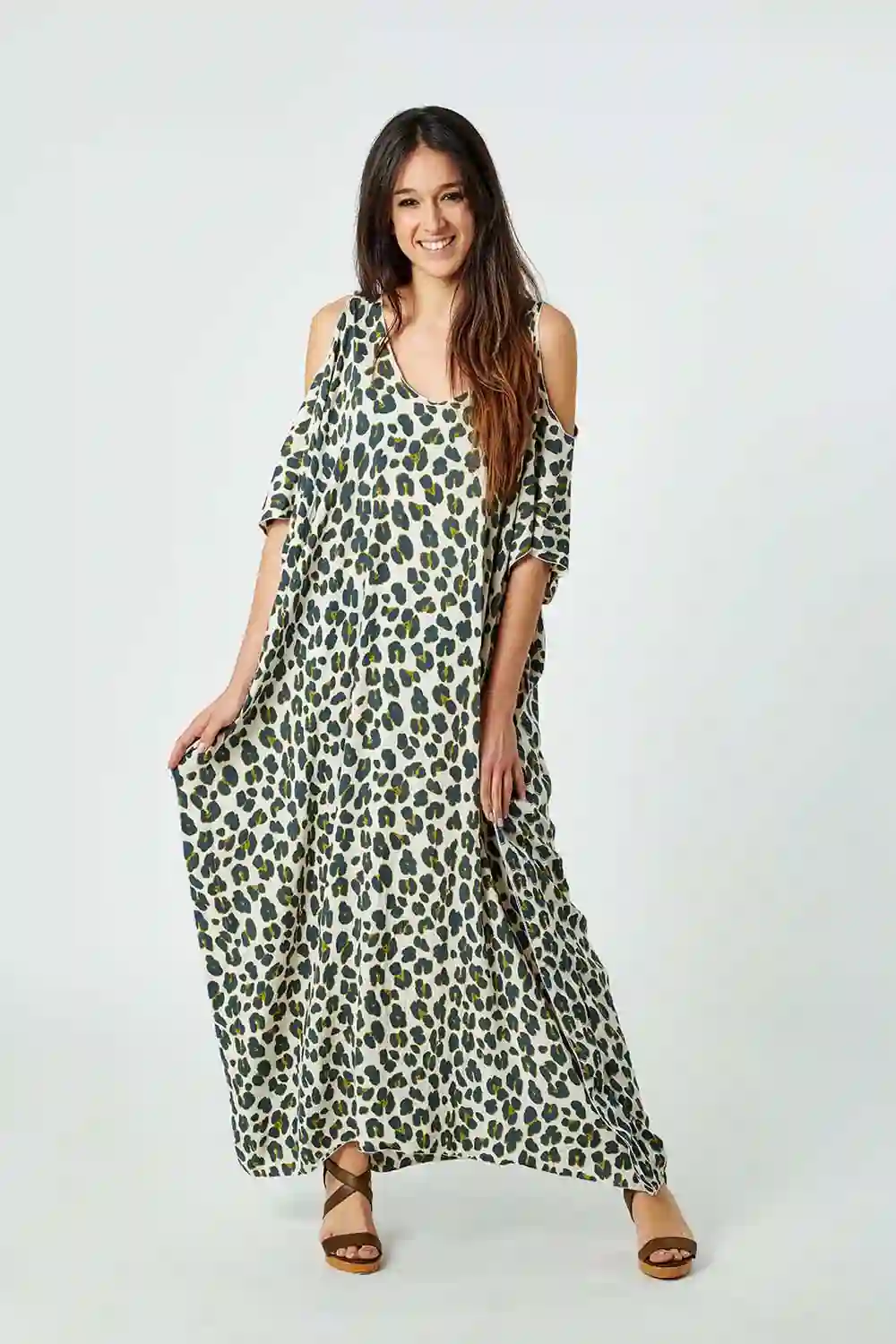 Kaftan Largo Rayón Animal Print