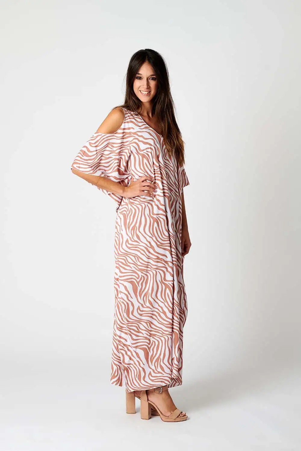 Kaftan Largo Rayón Print Cebra