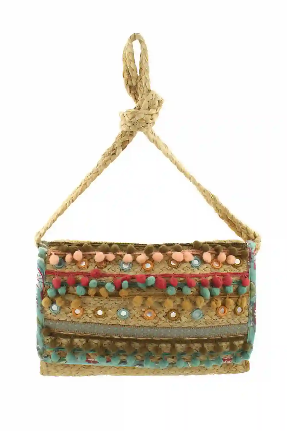 Bolso Yute Bandolera Pompones