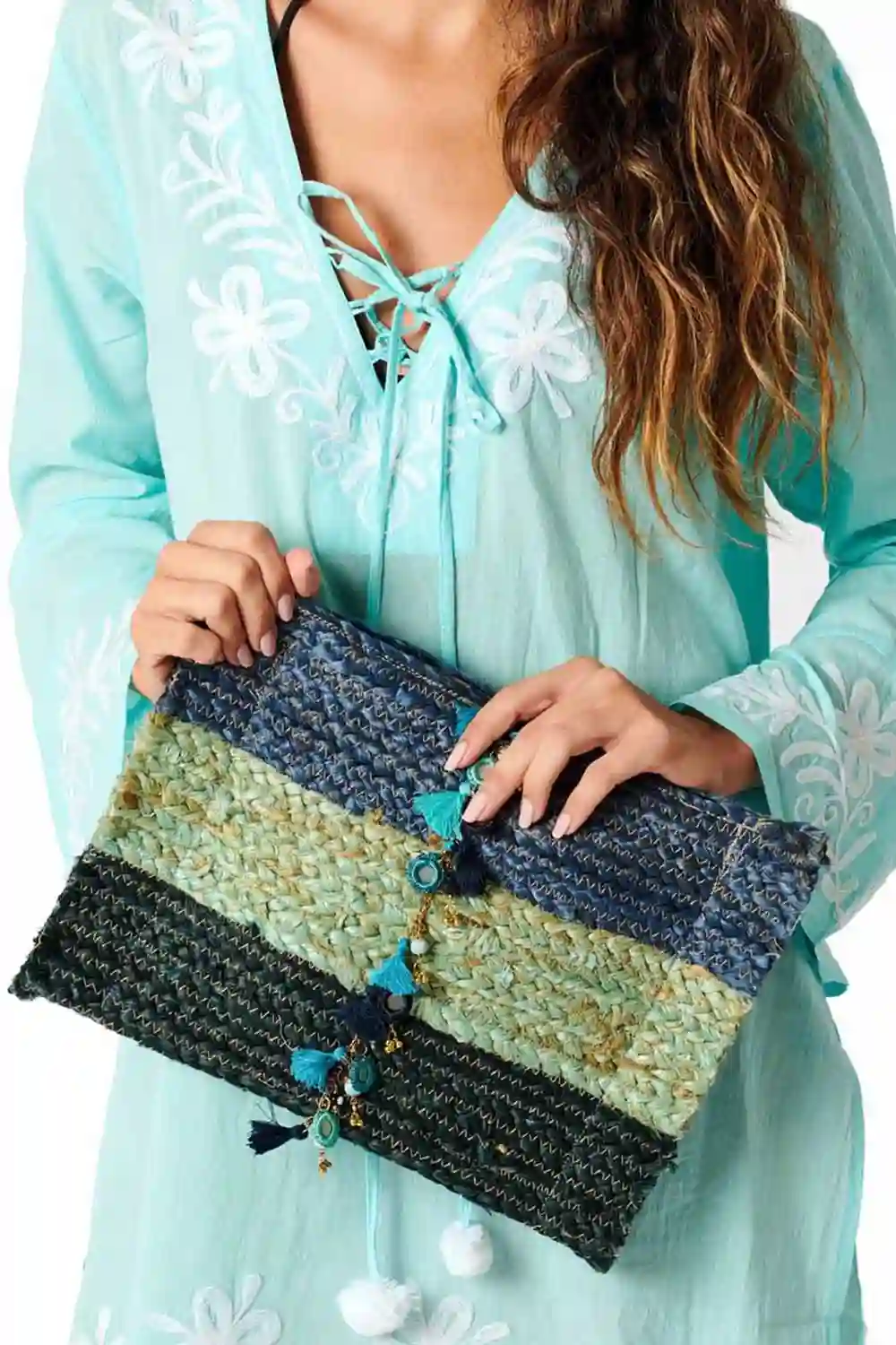Bolso Mano Yute Espejitos