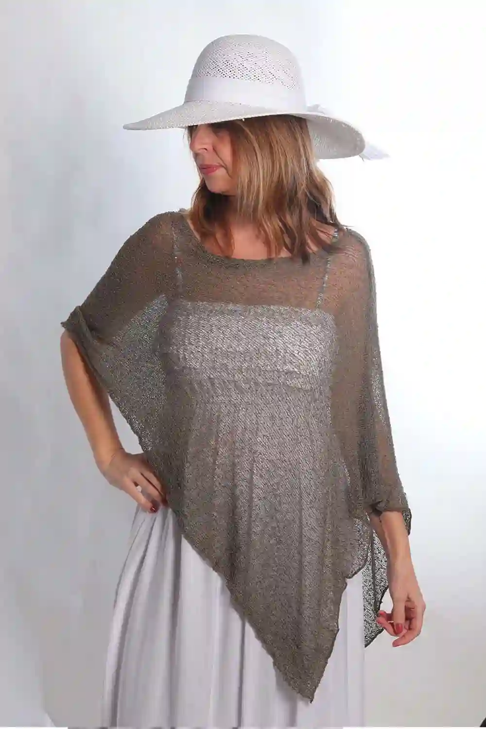 Poncho rayón crochet