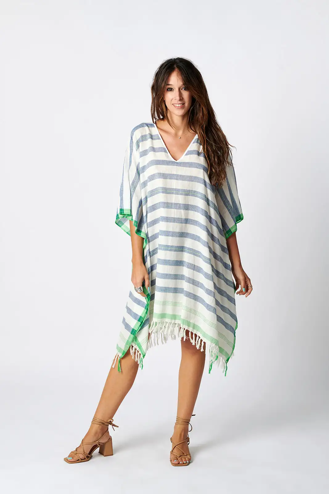 Poncho Algodón  Rayas