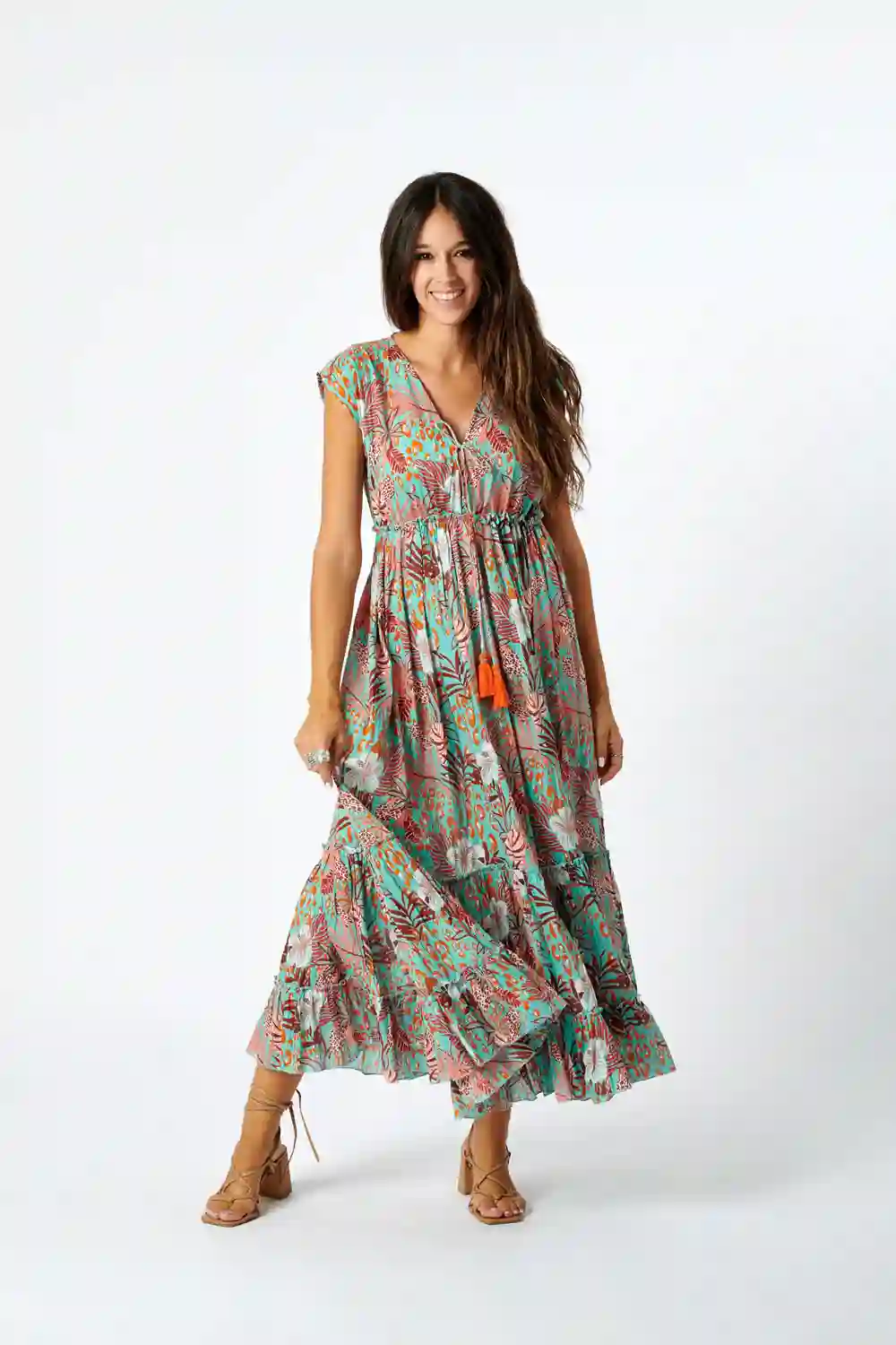 Vestido Largo Algodón Selva