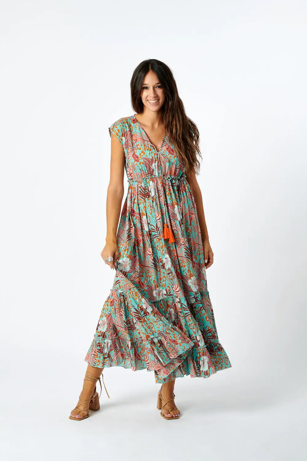 Vestido Largo Algodón Selva
