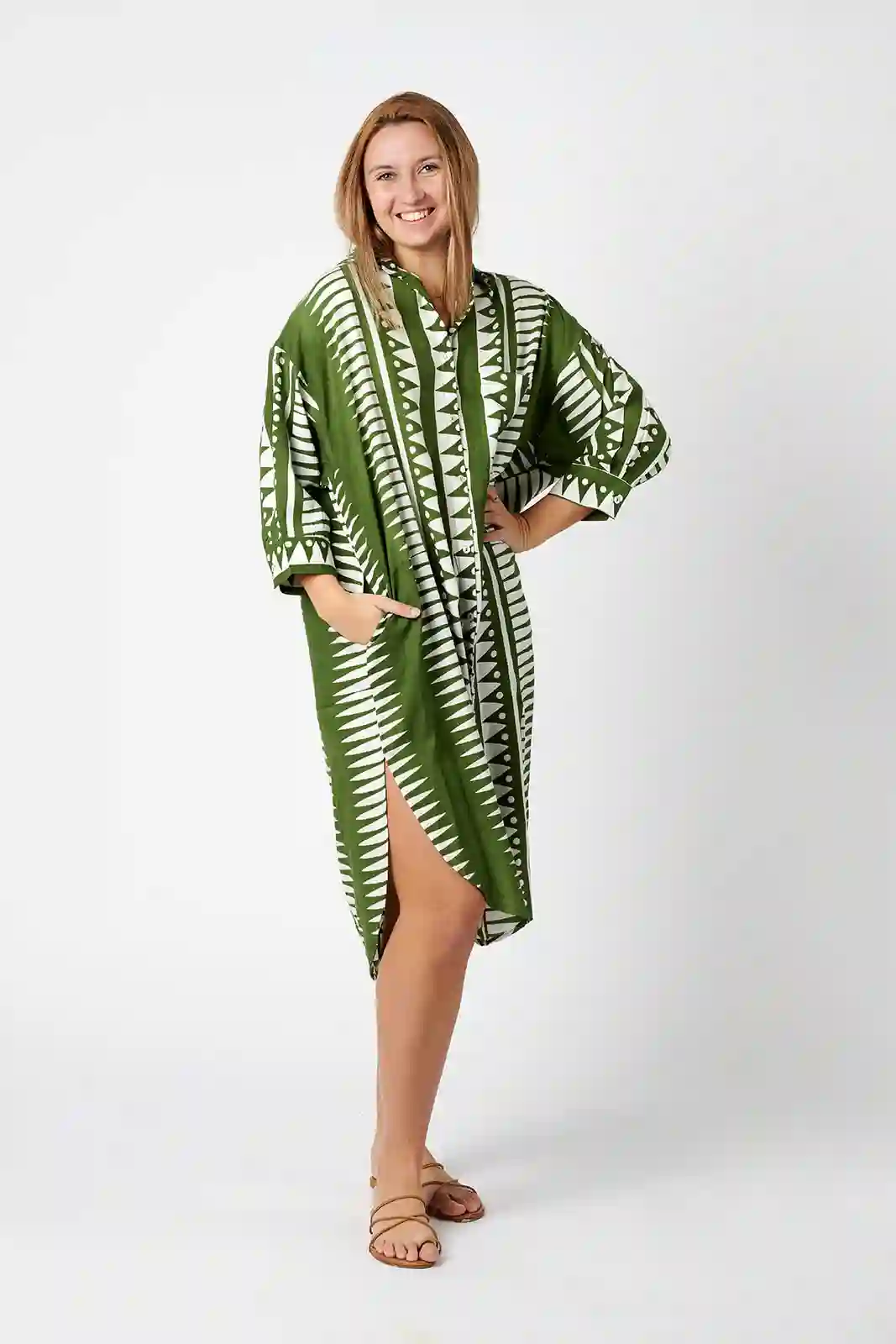 Blusón viscosa camisero