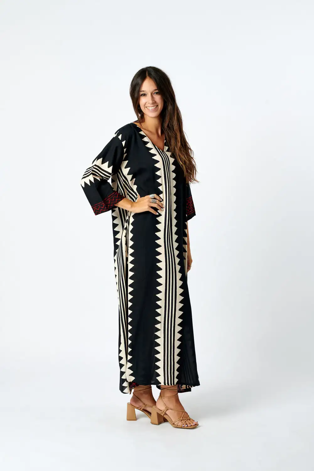 Kaftan Largo Viscosa Zig-Zag