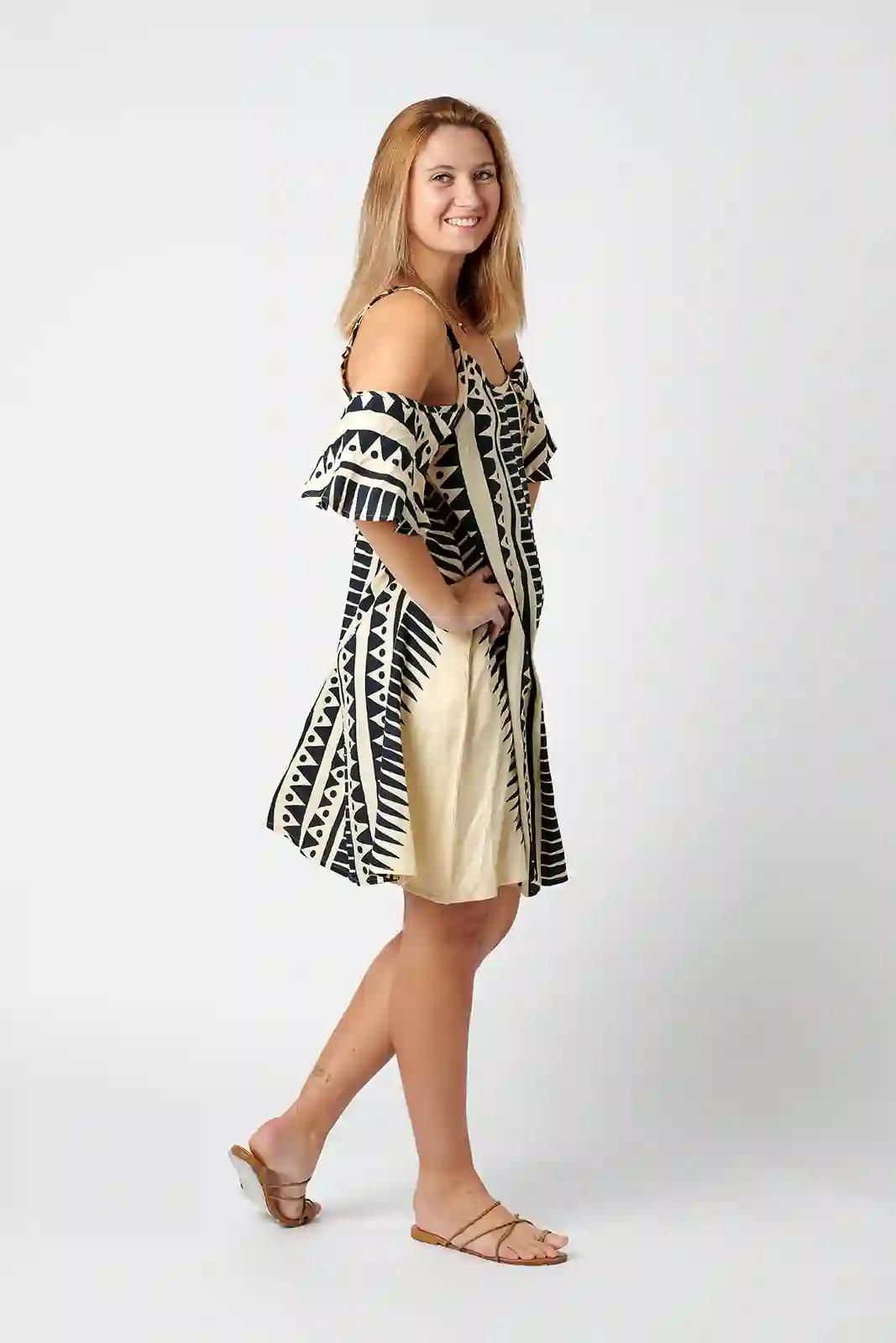 Vestido Corto Viscosa Zig-Zag