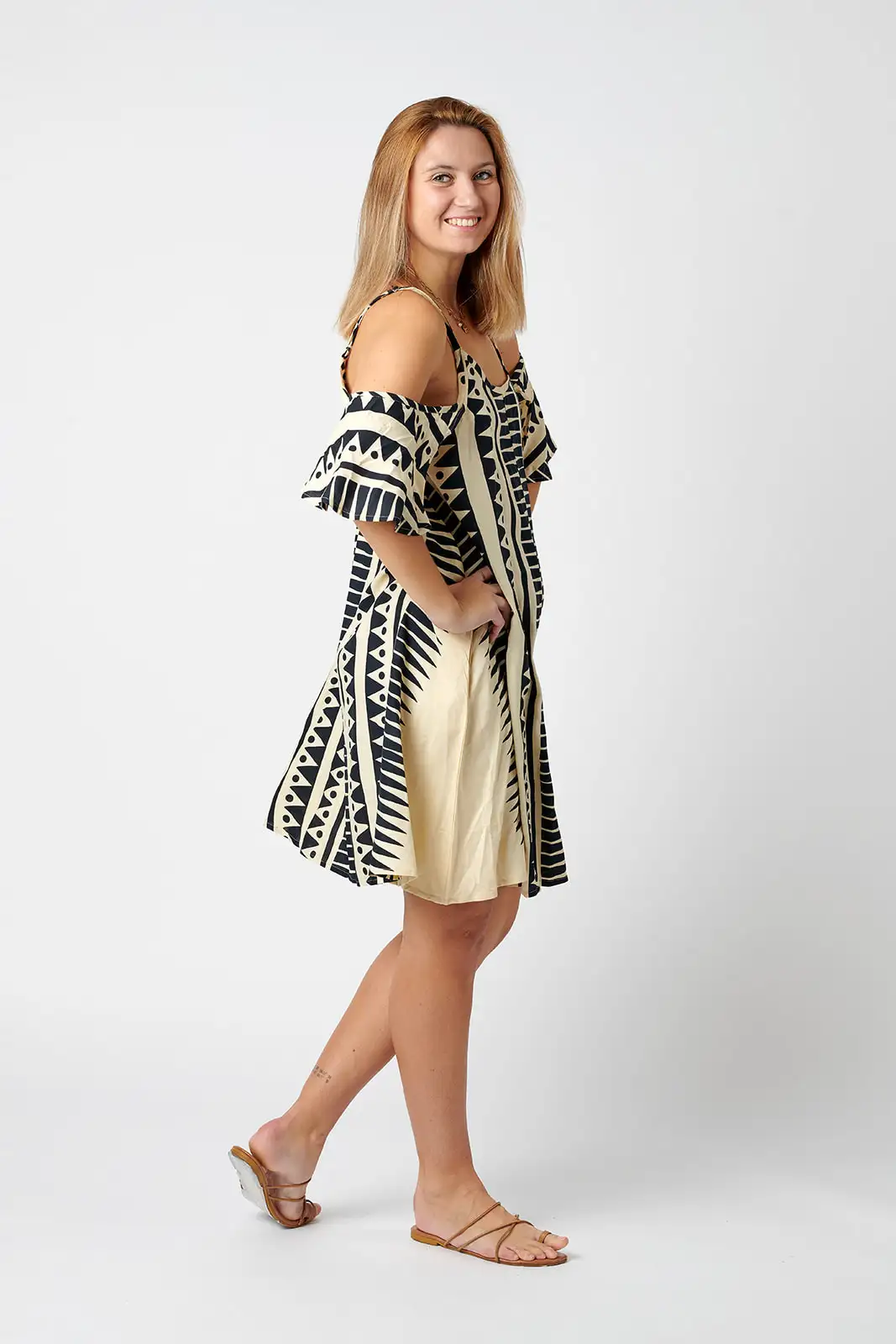 Vestido Corto Viscosa Zig-Zag
