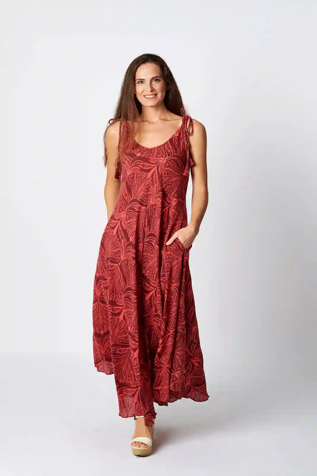 Vestido Largo Algodón Tirantes