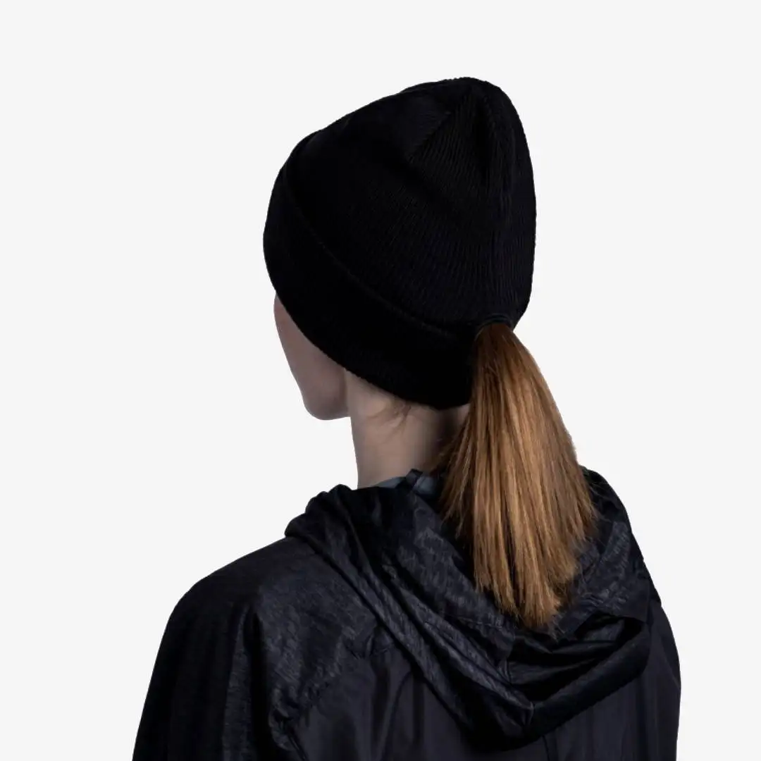 Buff Crossknit Beanie Solid - Image 3