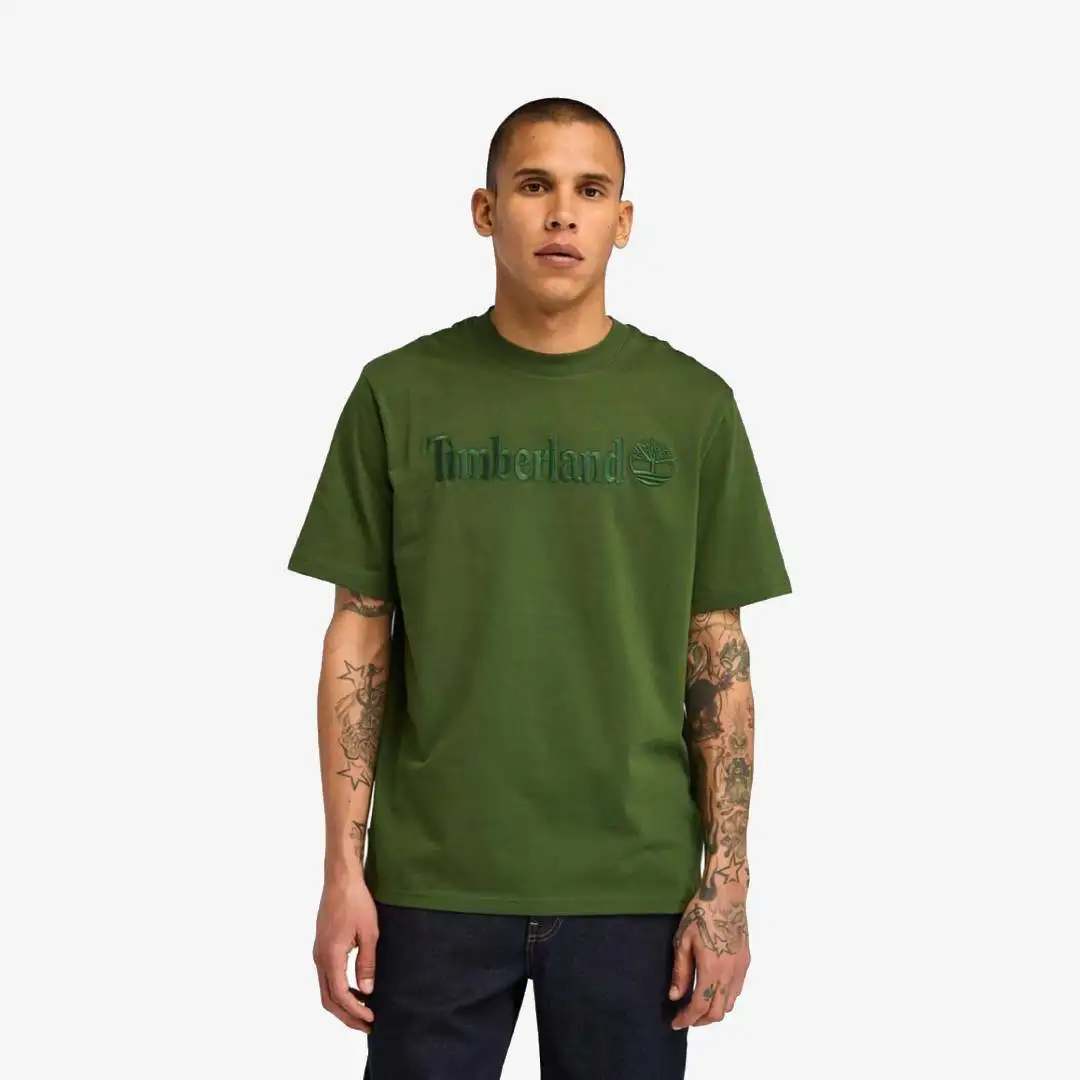 Timberland bordado tonal ss camiseta negro verde bosque