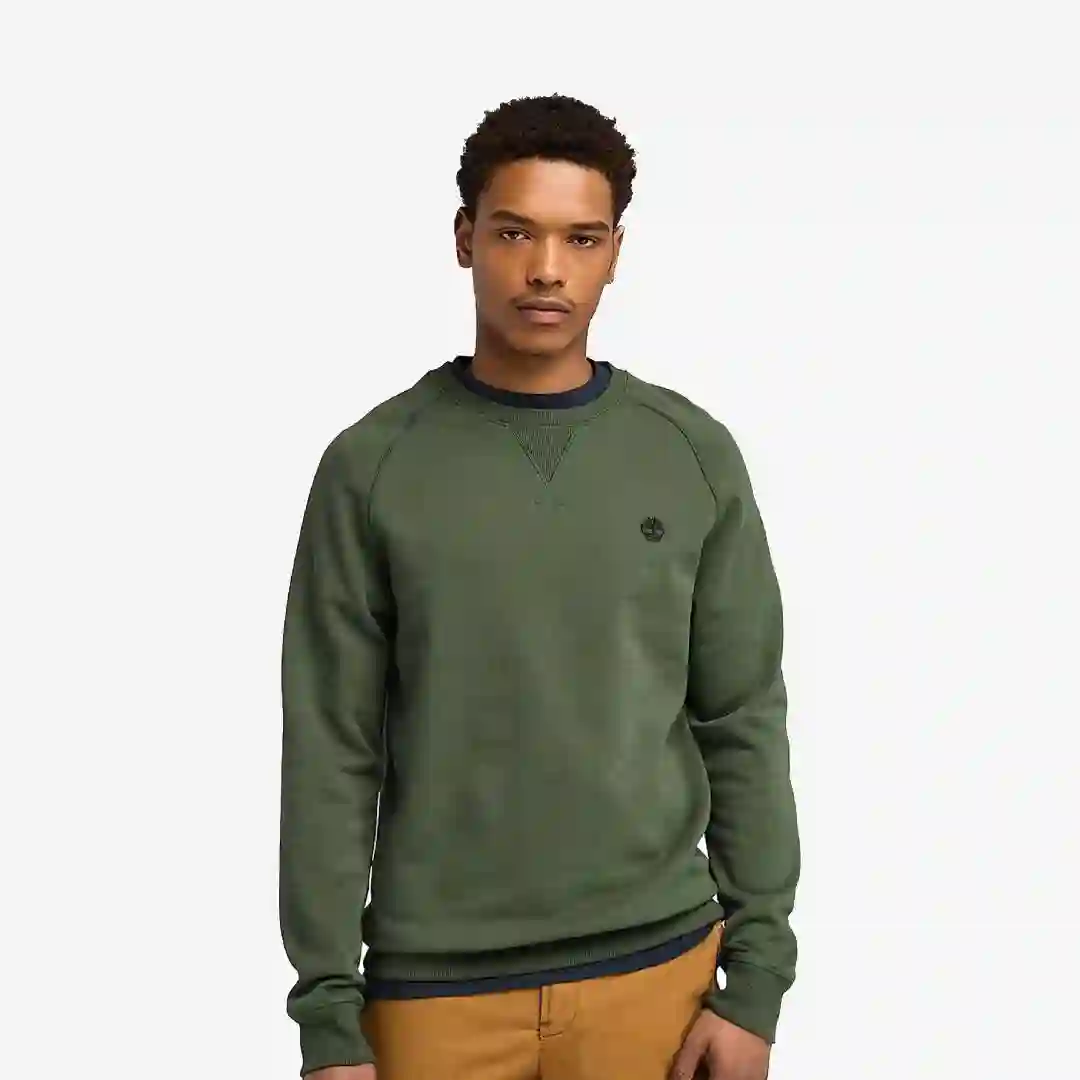 Sudadera Timberland Exeter River Brushed Back Crew negro verde bosque