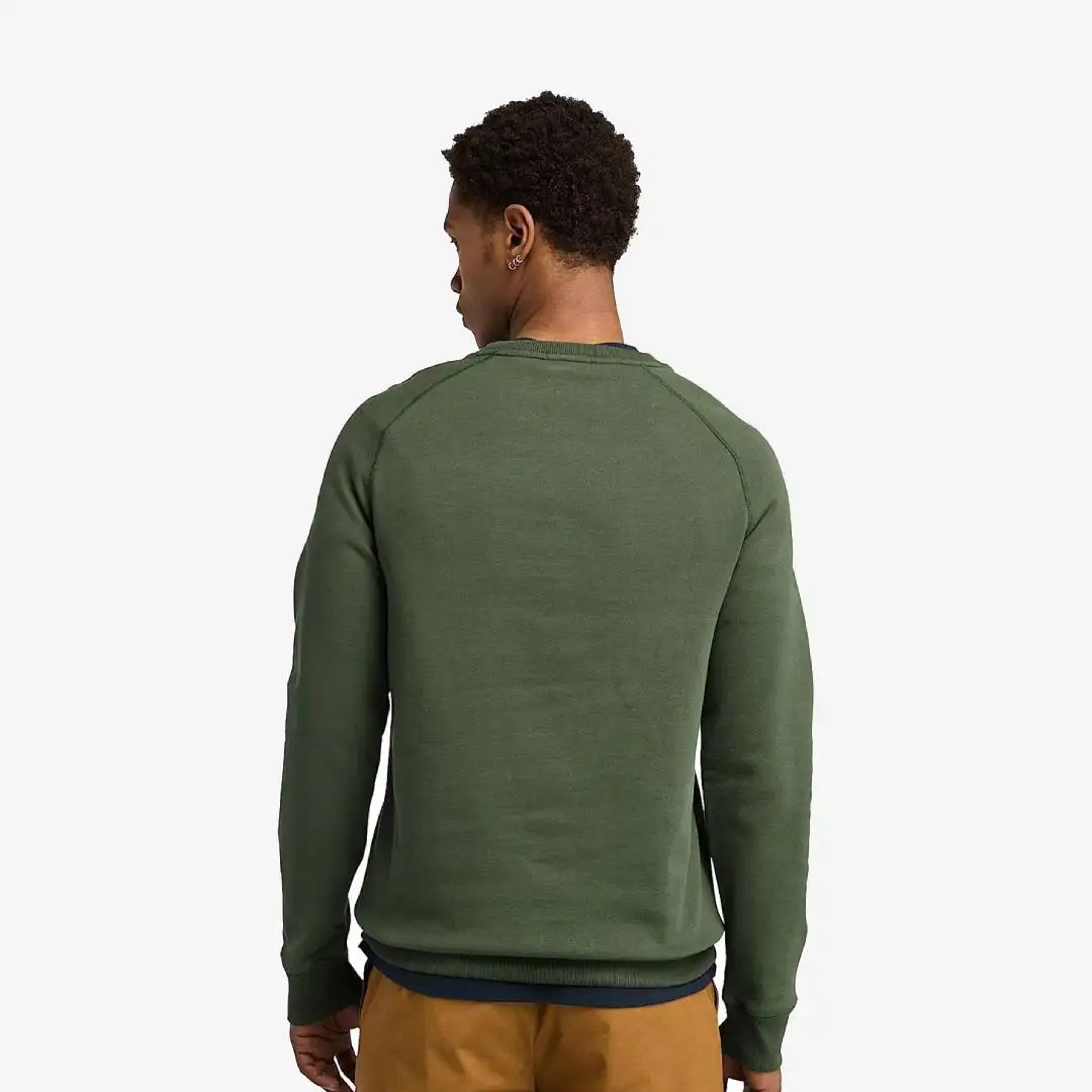 Timberland Exeter River Brushed Back Crew Sweatshirt Black Forest Green - Image 2