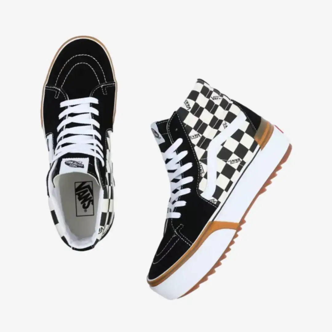 Vans Ua Sk8-Hi Stacked (tablero de ajedrez) Multi/True White - Imagen 4