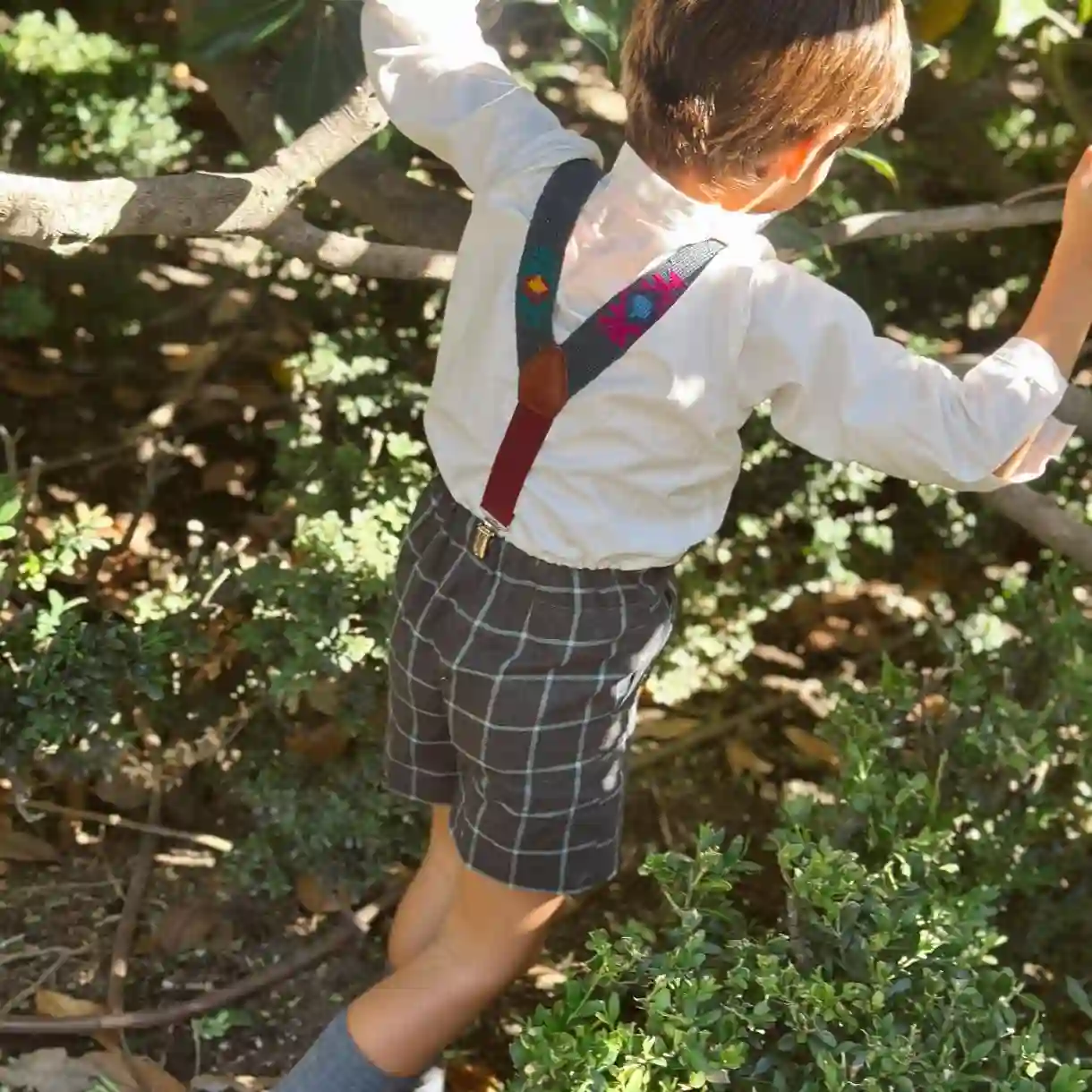 Gray checked Bermuda shorts