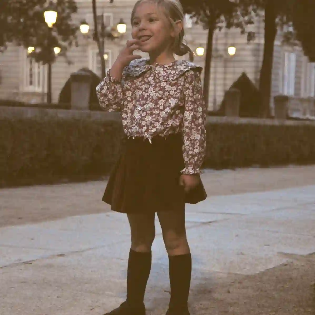 Burgundy floral blouse