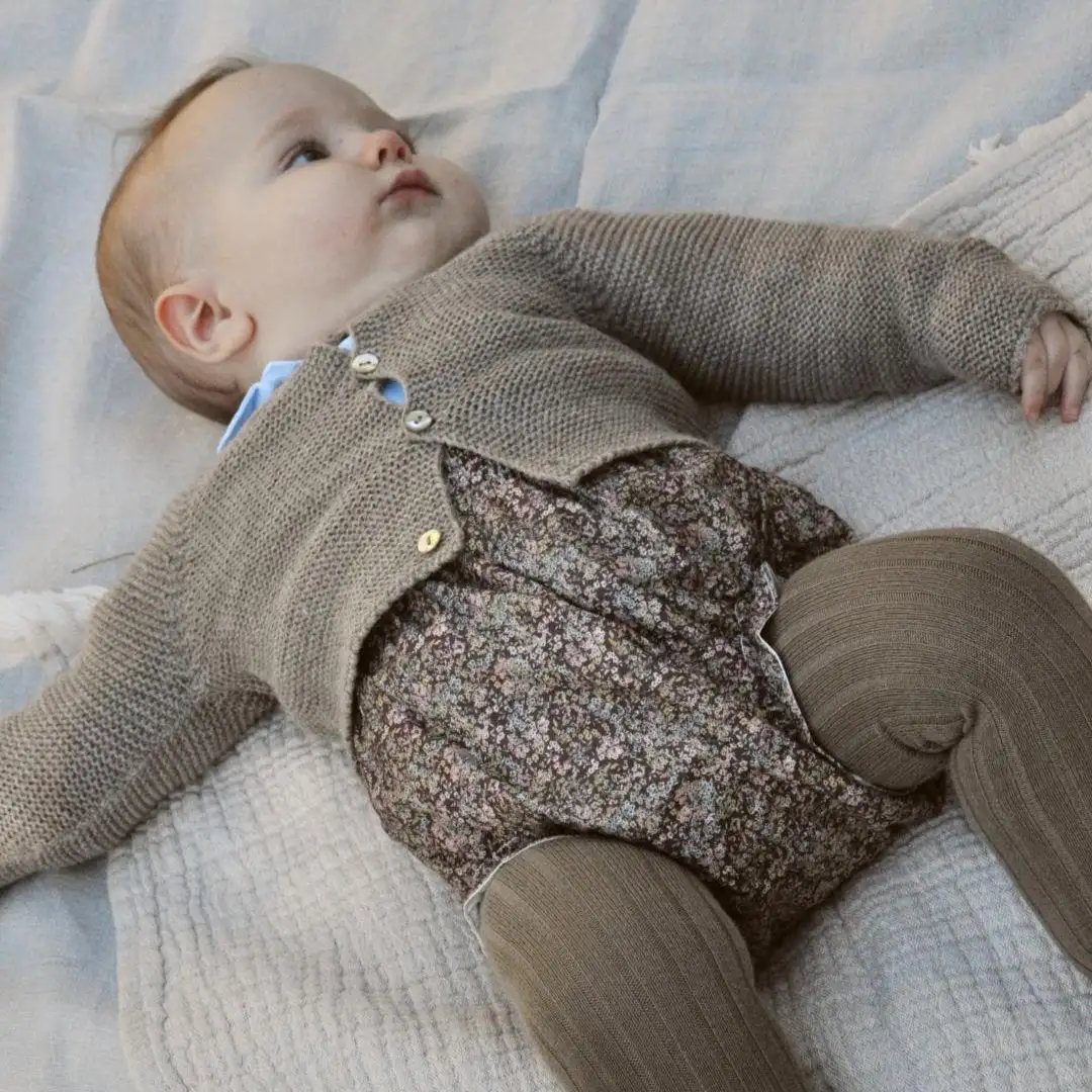 Taupe knitted jacket - Image 2