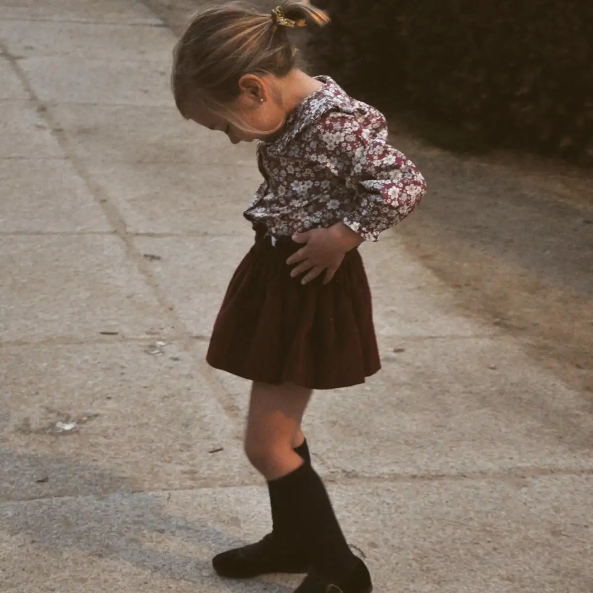 Burgundy corduroy skirt