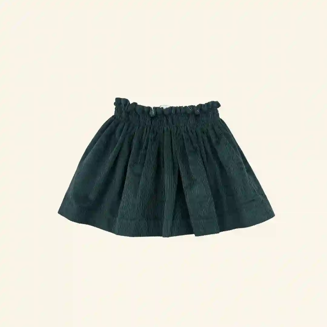 Bottle green corduroy skirt