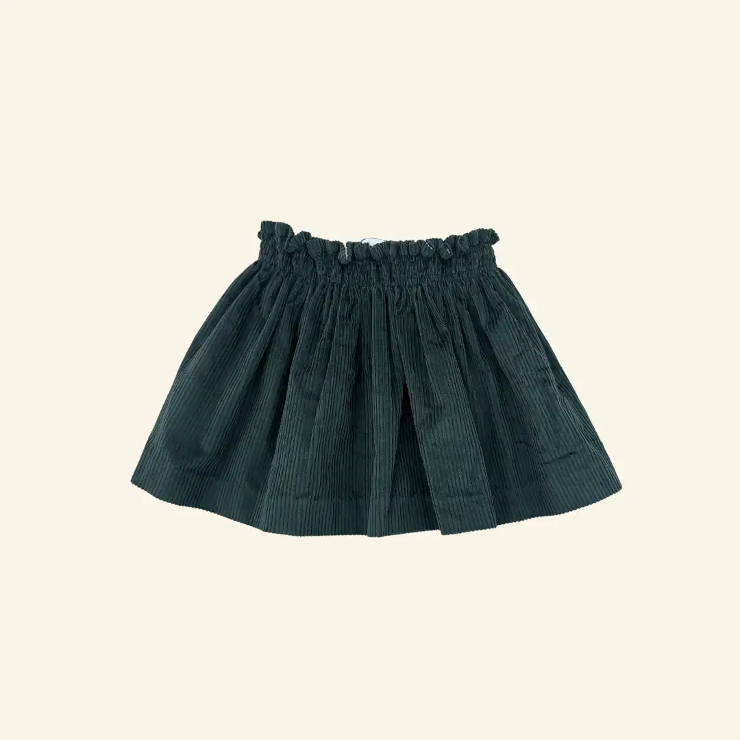 Bottle green corduroy skirt