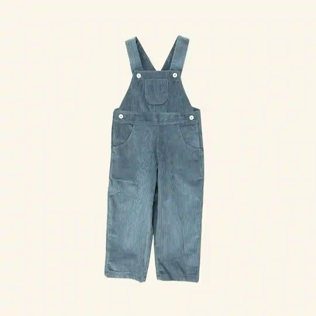 Gray corduroy overalls