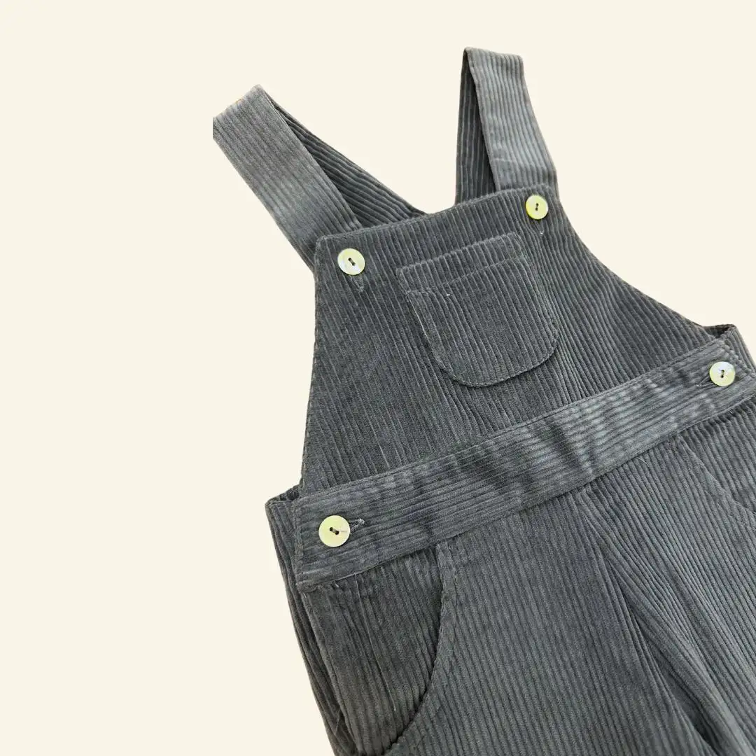 Gray corduroy overalls - Image 2