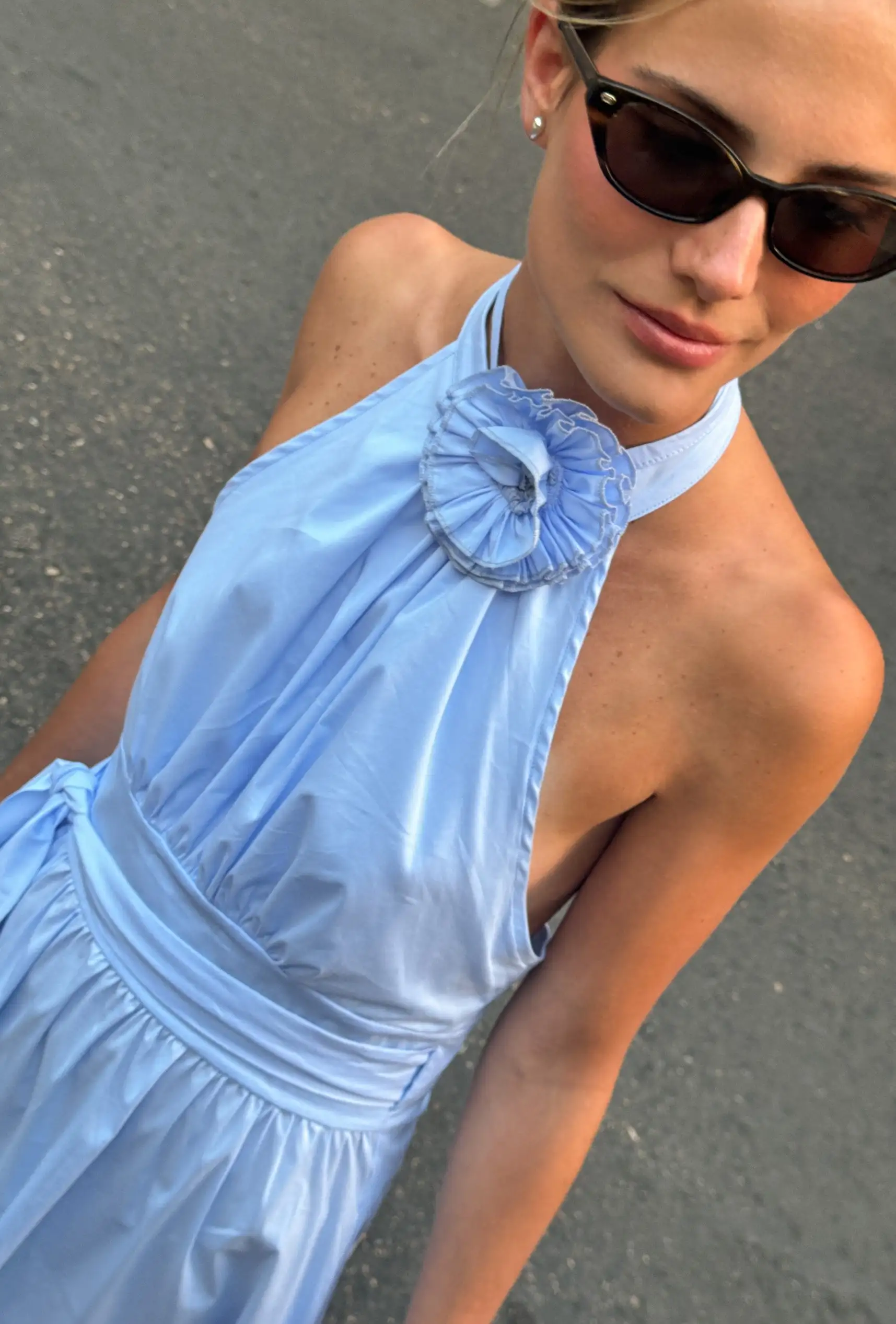 60's Popelin Dress Baby Blue - Image 2