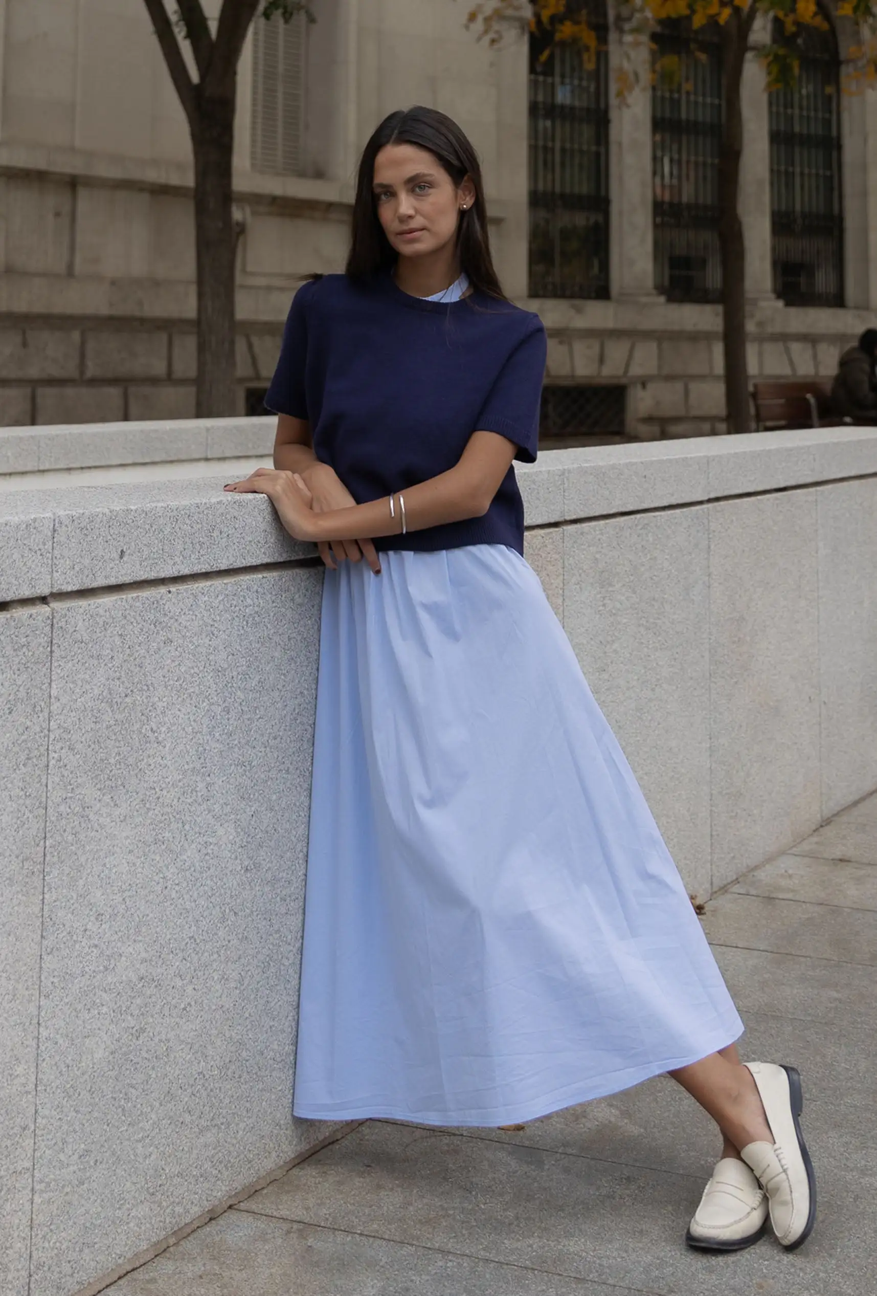 60's Popelin Dress Baby Blue - Image 4