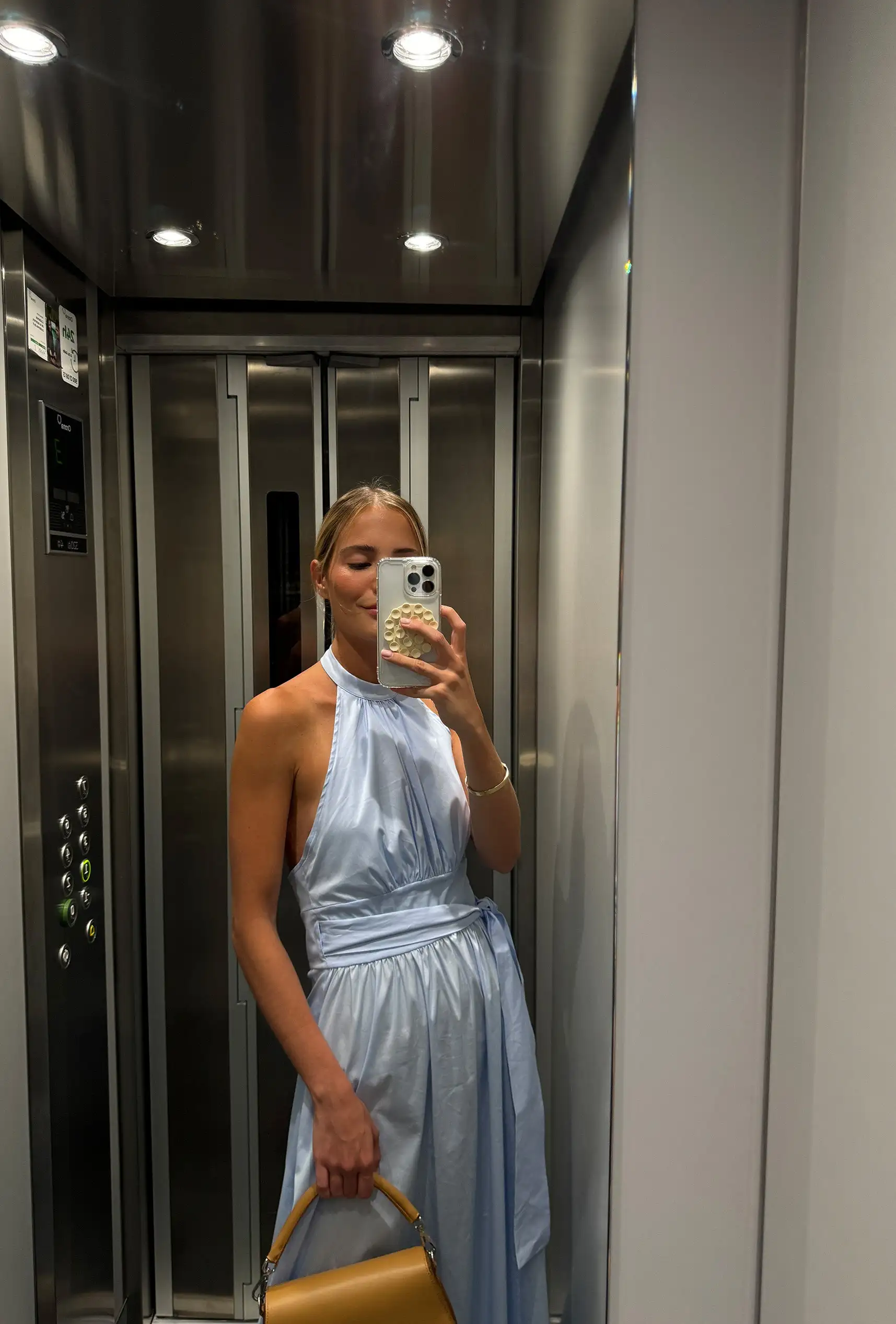 Vestido Popelin años 60 azul celeste - Imagen 9