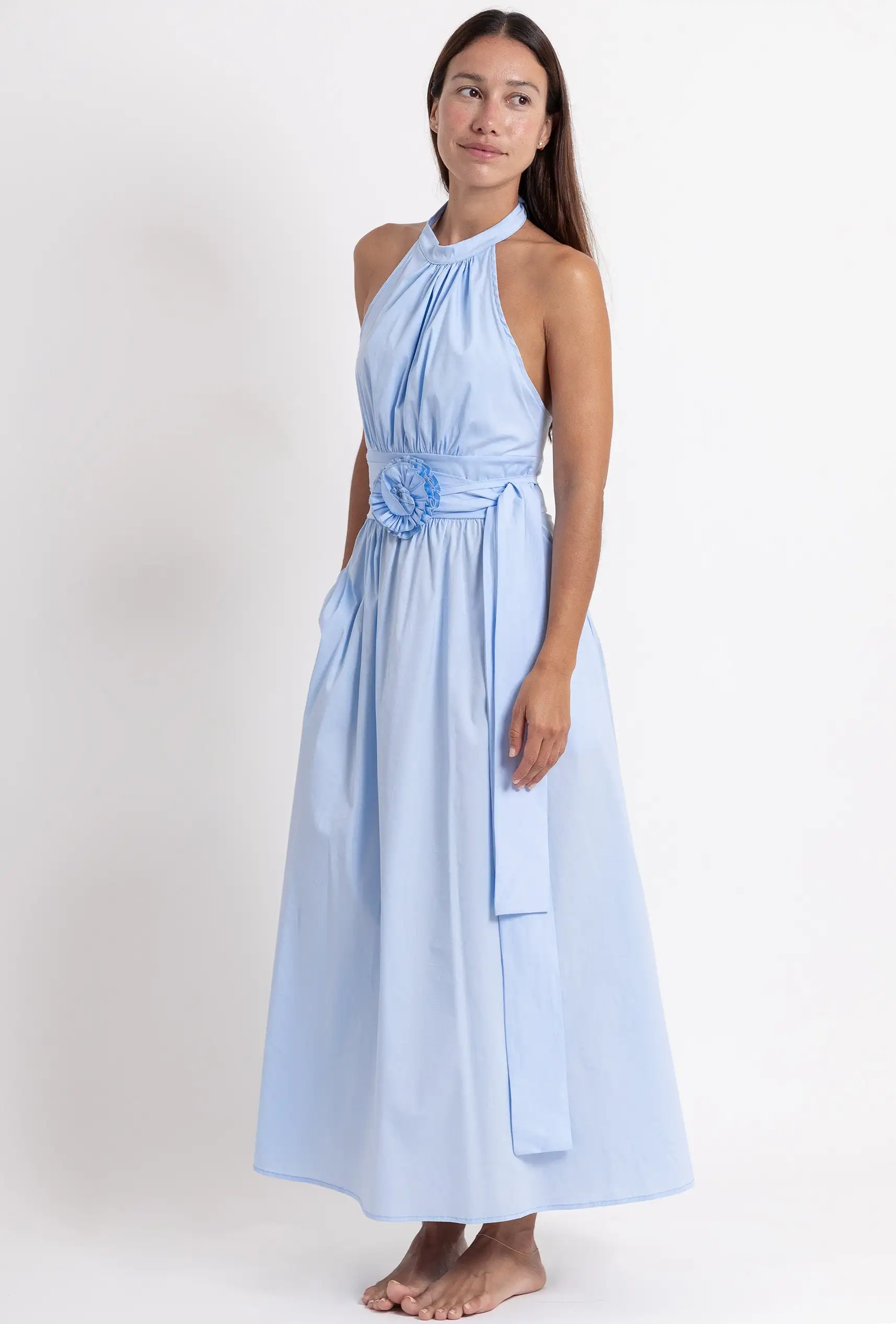 Vestido Popelin años 60 azul celeste - Imagen 12