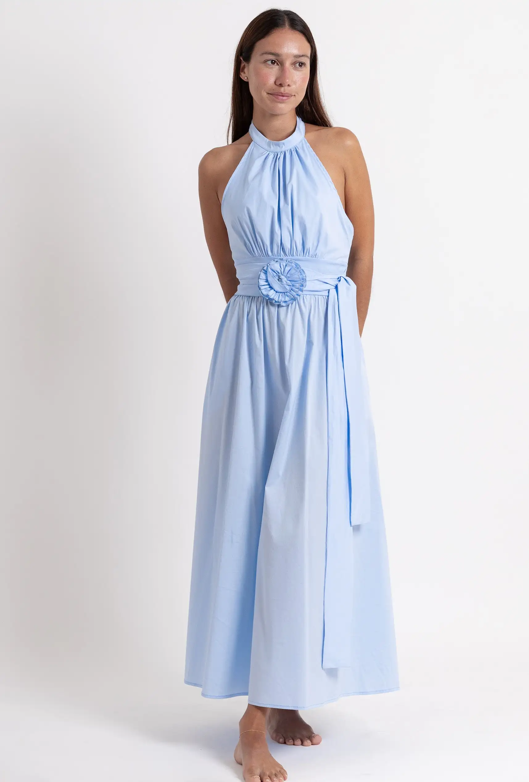 Vestido Popelin años 60 azul celeste - Imagen 15