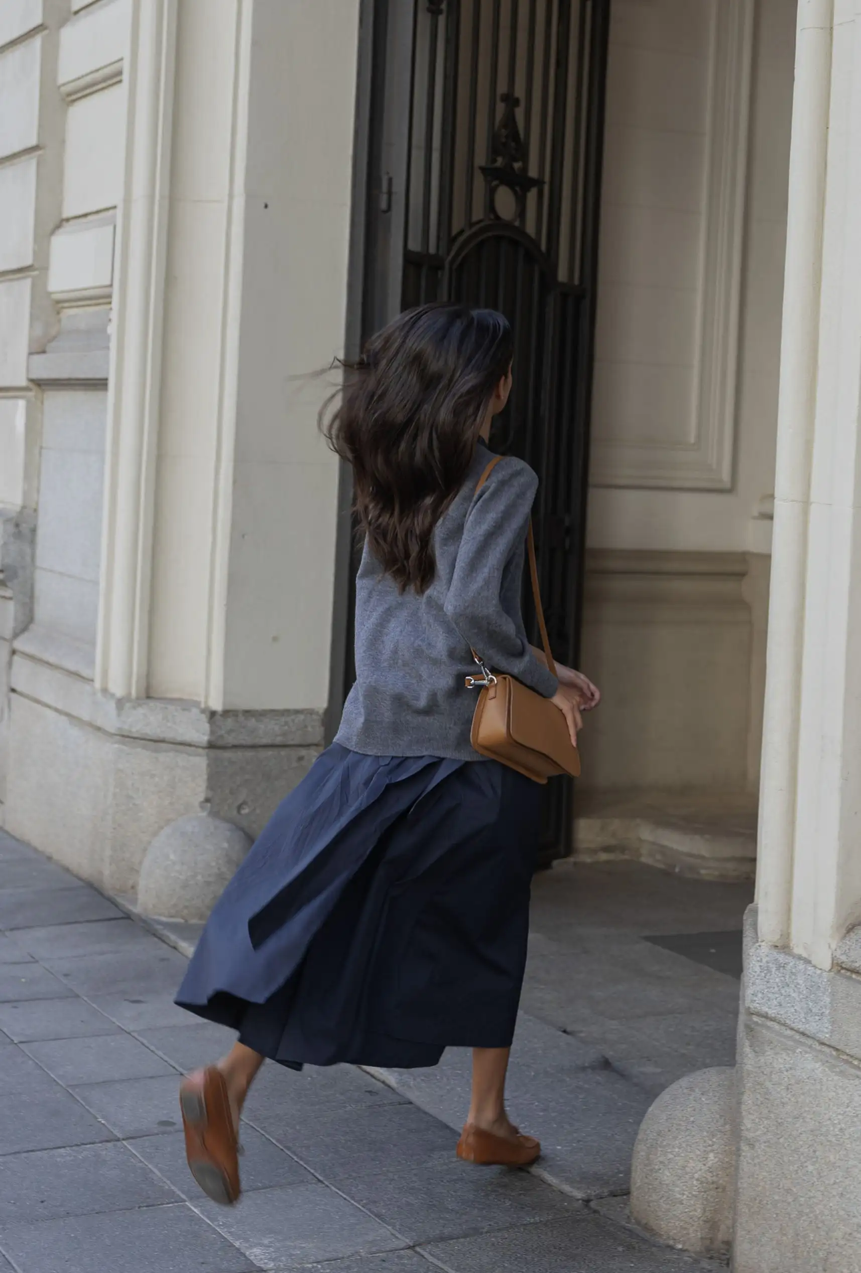 60's Popelin Dress Navy Blue - Image 2