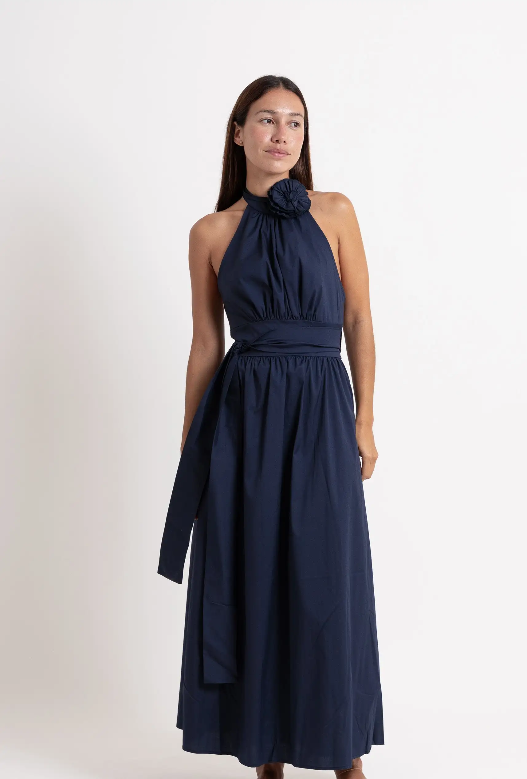 60's Popelin Dress Navy Blue - Image 4