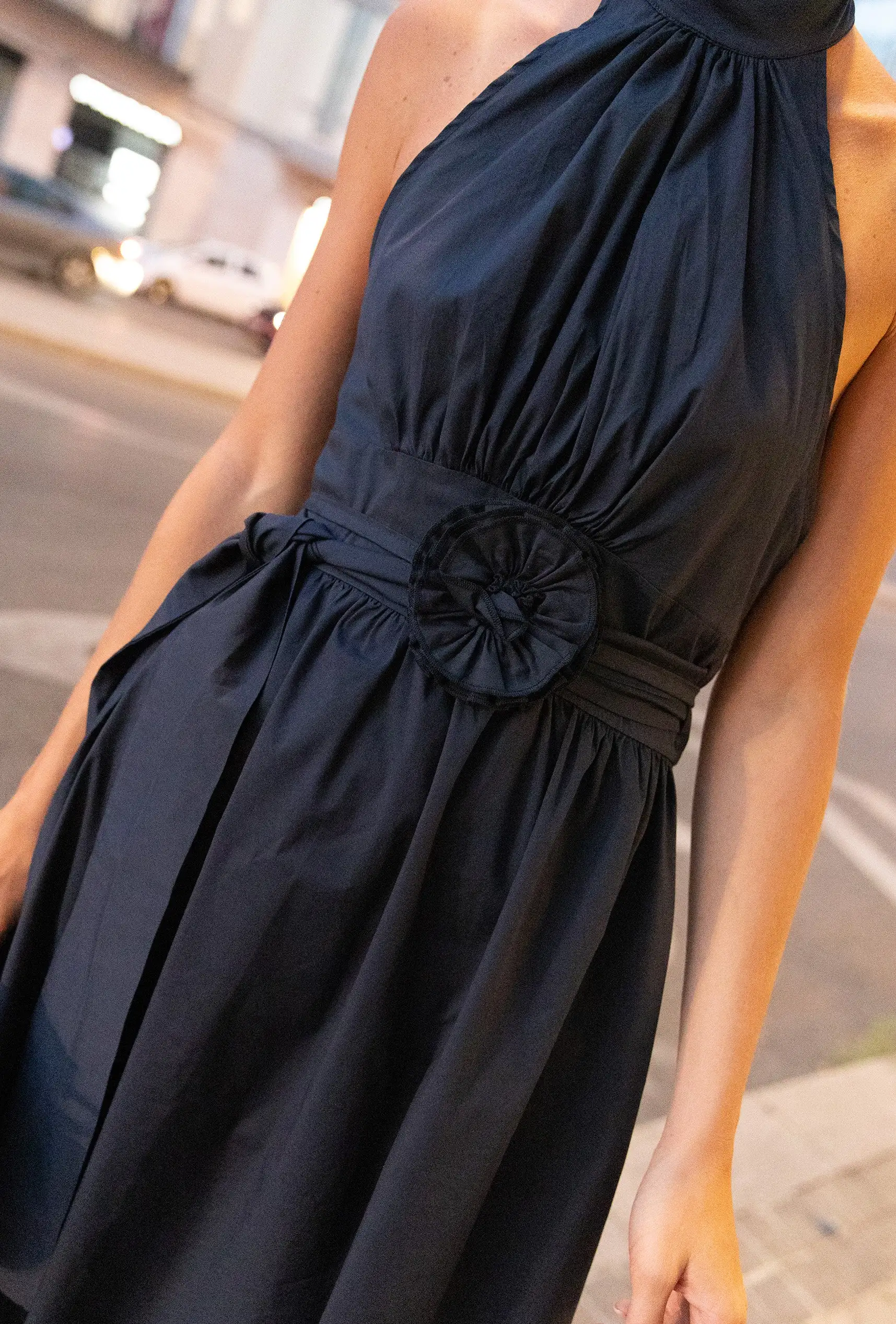 60's Popelin Dress Navy Blue - Image 7