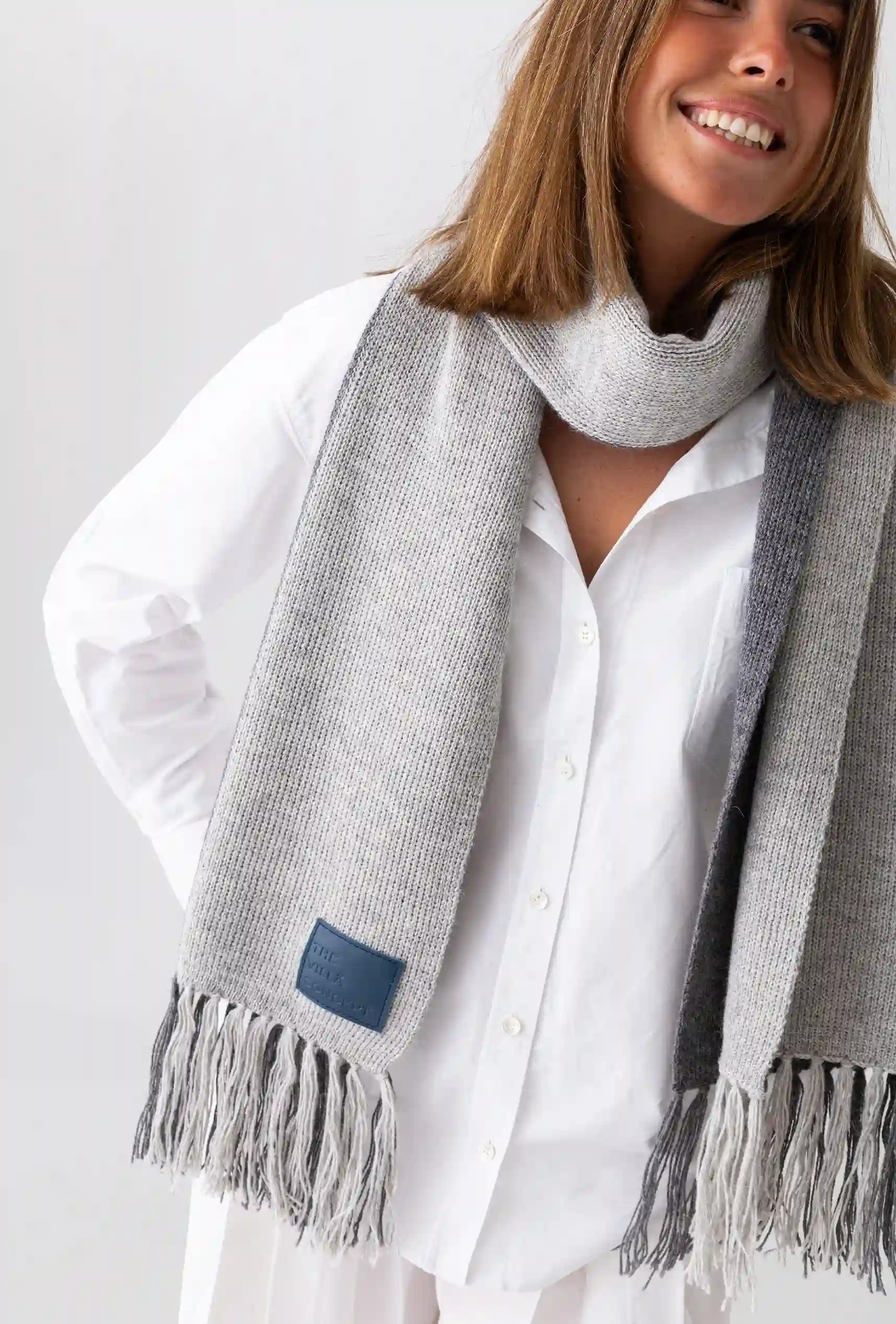 Bufanda de Alpaca: Doble Gris
