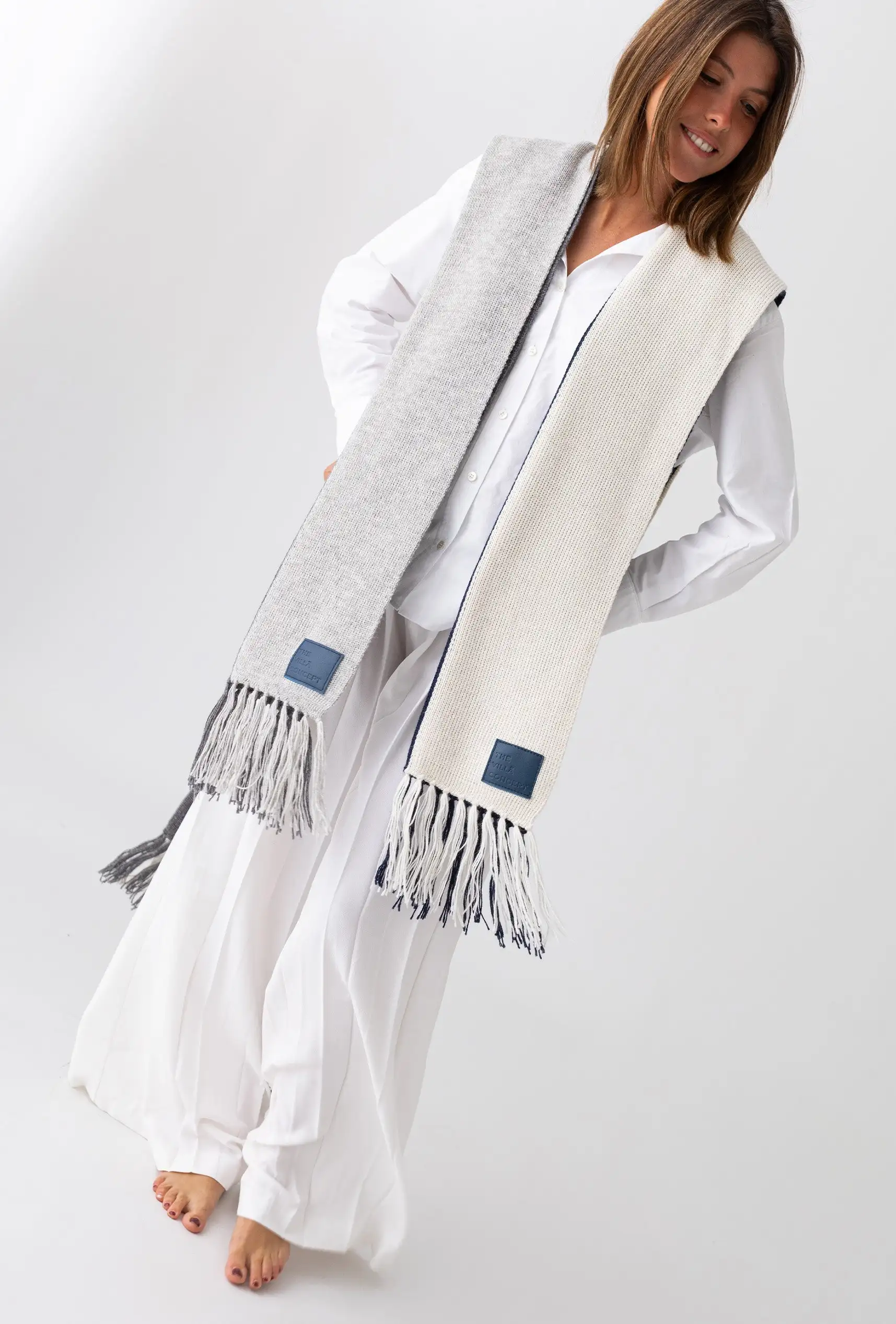 Bufanda de Alpaca: Doble Gris - Imagen 4