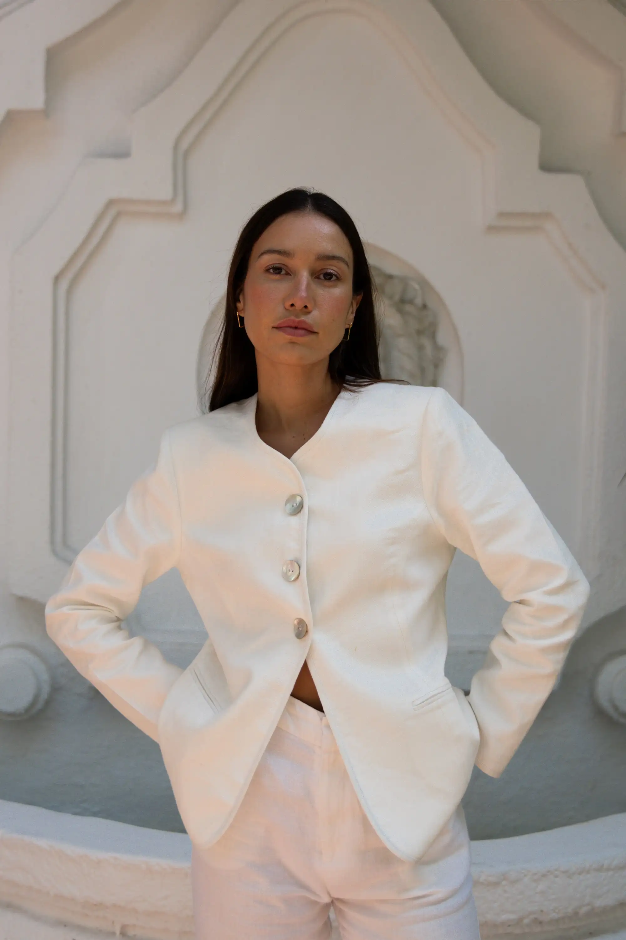 Coral Linen Jacket - Image 6