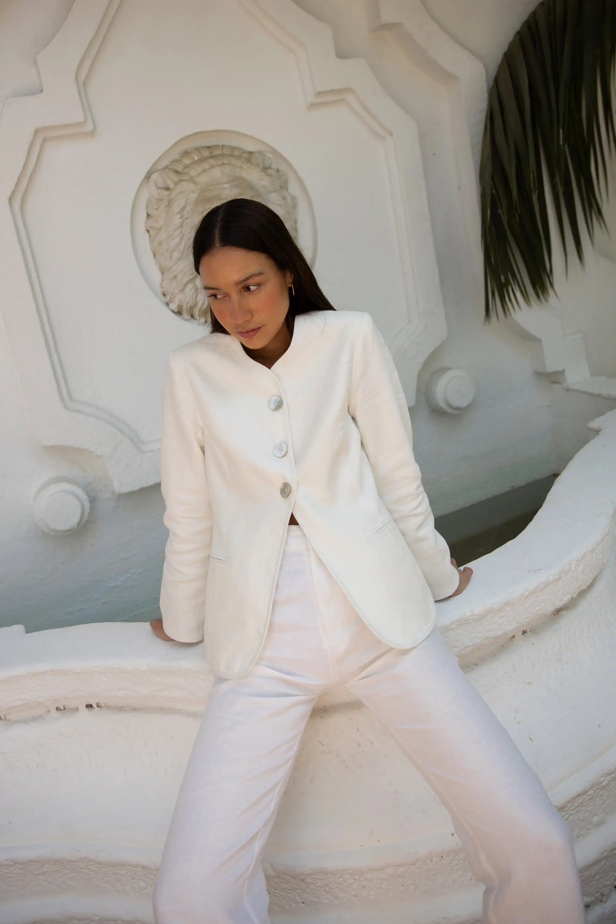 Coral Linen Jacket - Image 8