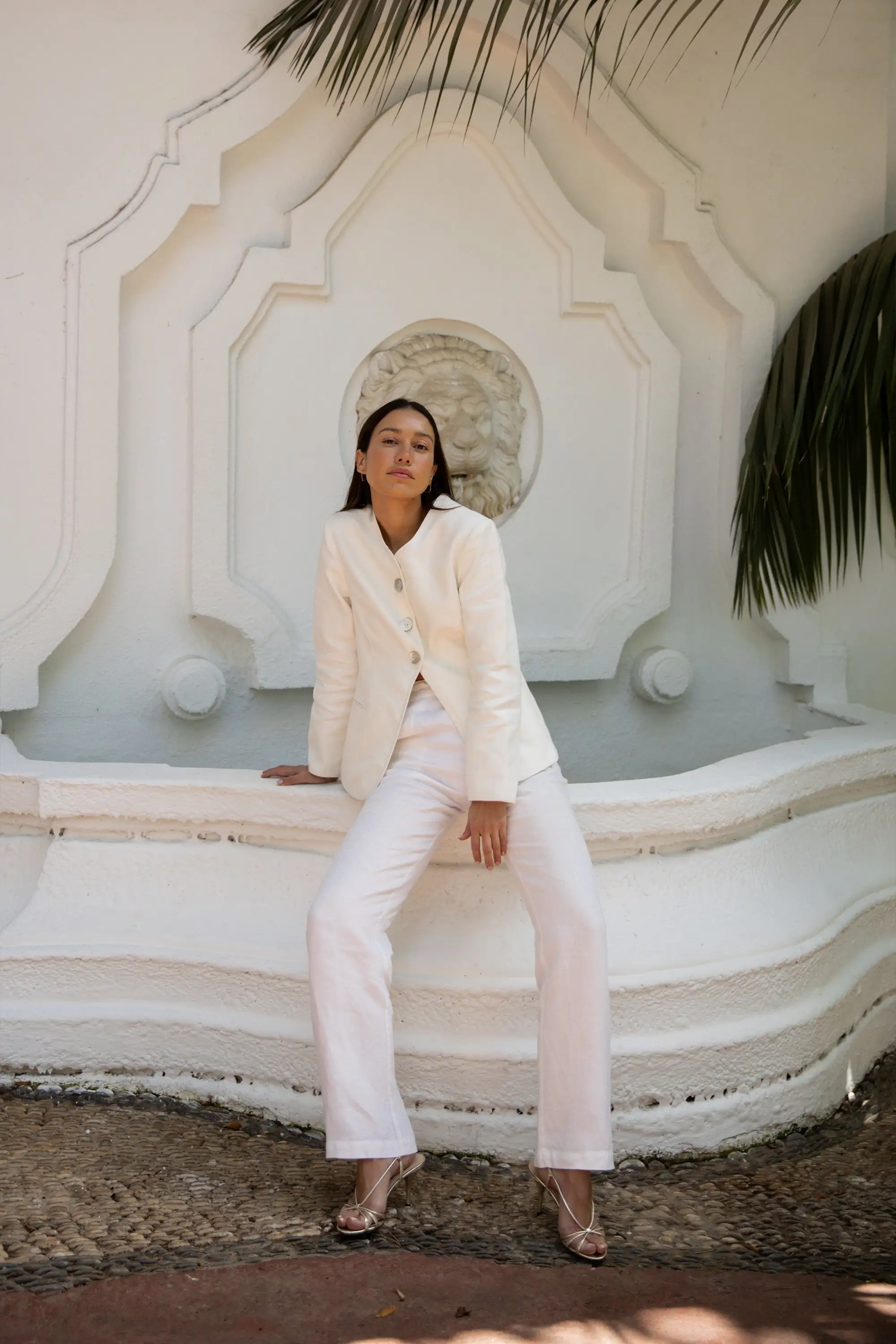 Coral Linen Jacket - Image 9