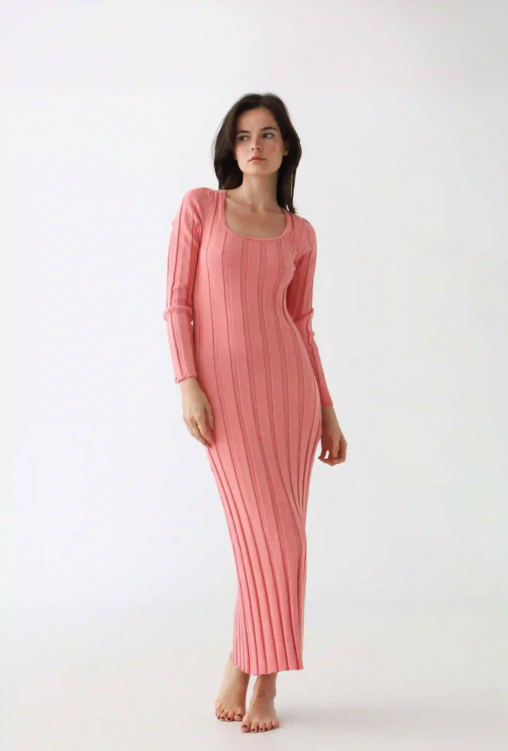 Vestido de punto: rosa