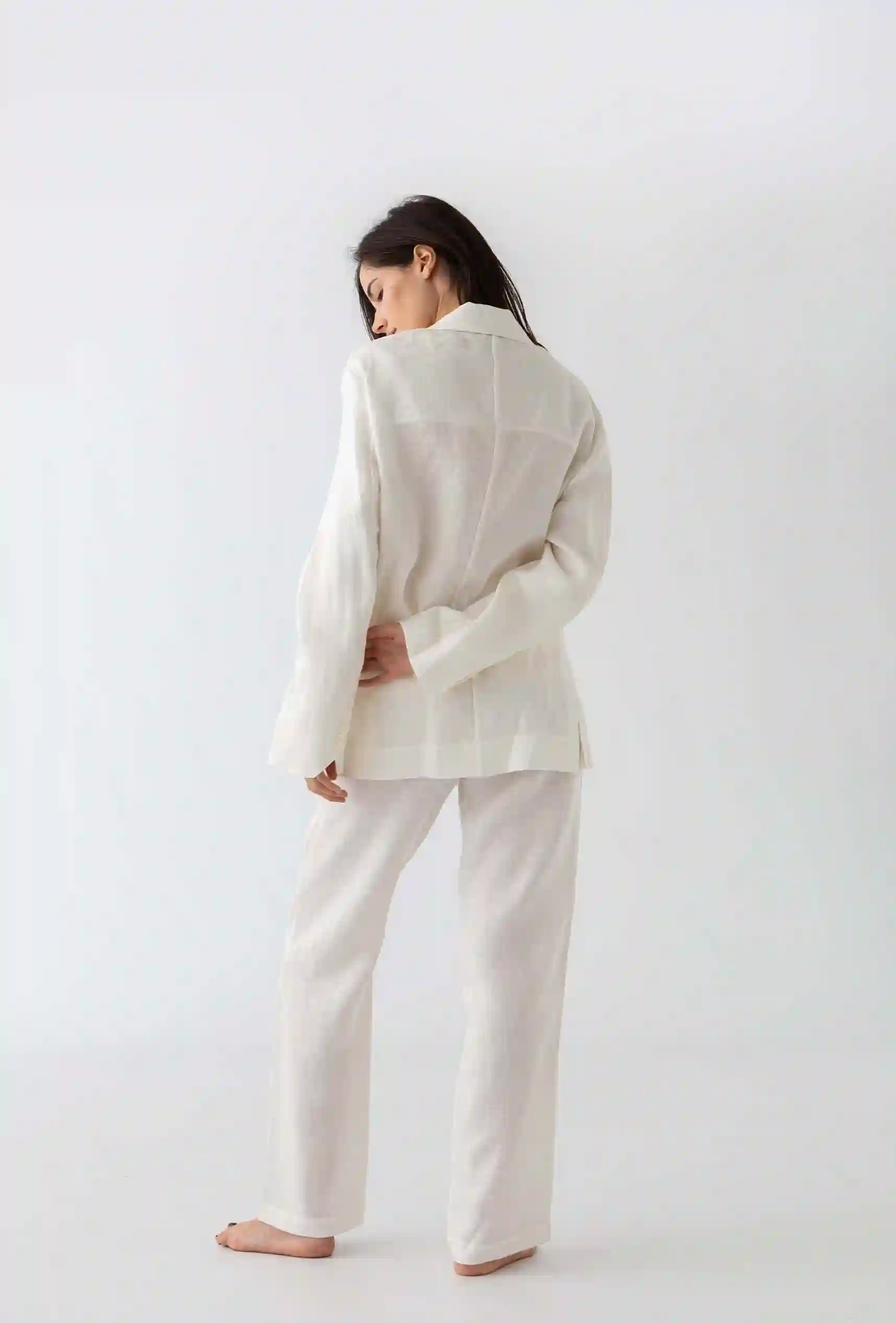 Los pantalones de lino: blanco