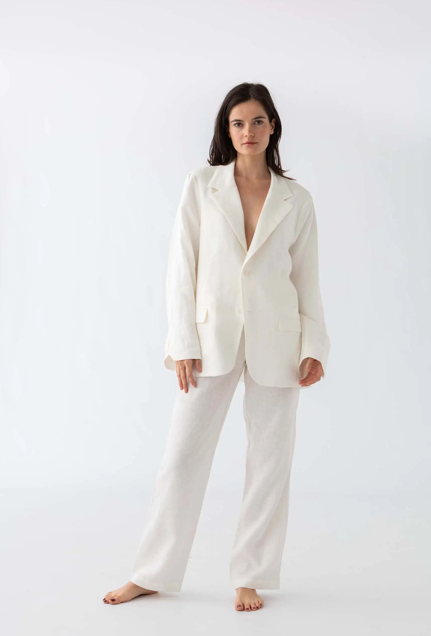 Los pantalones de lino: blanco - Imagen 2
