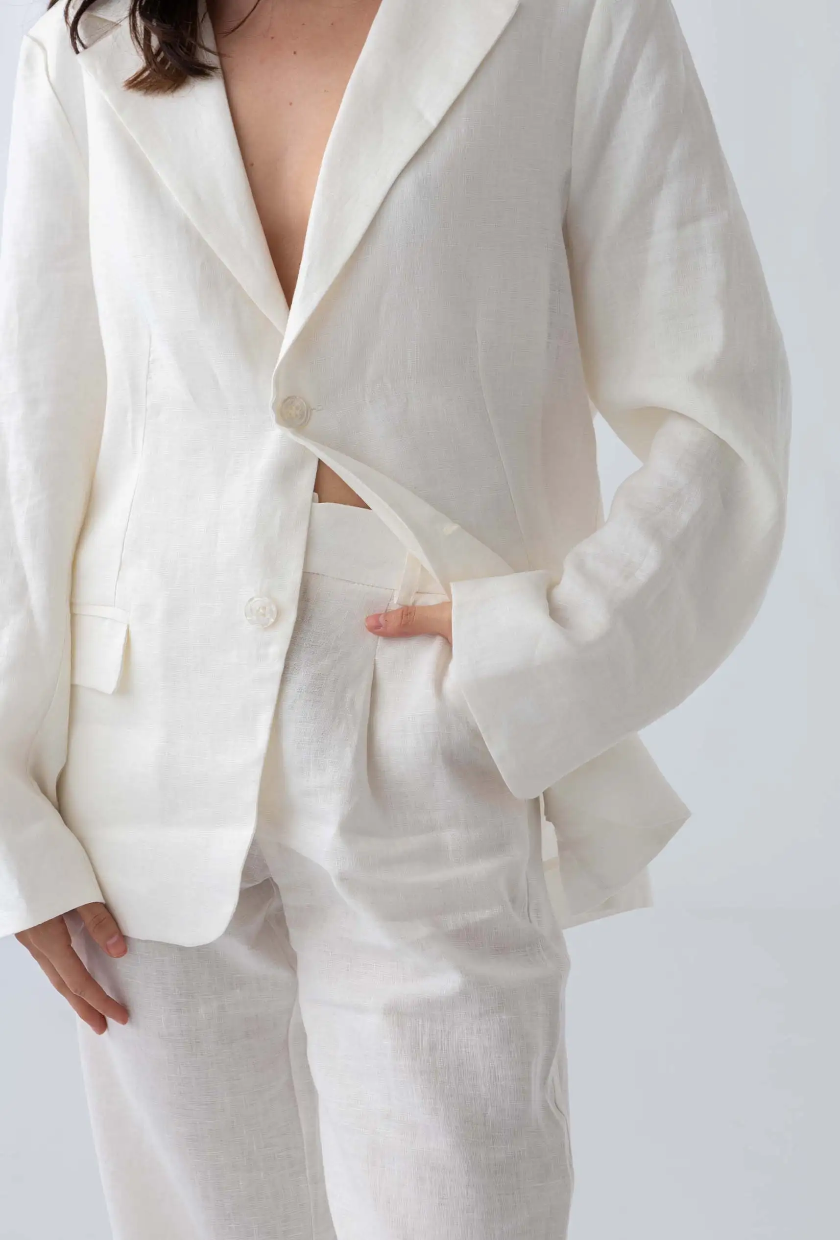Los pantalones de lino: blanco - Imagen 3