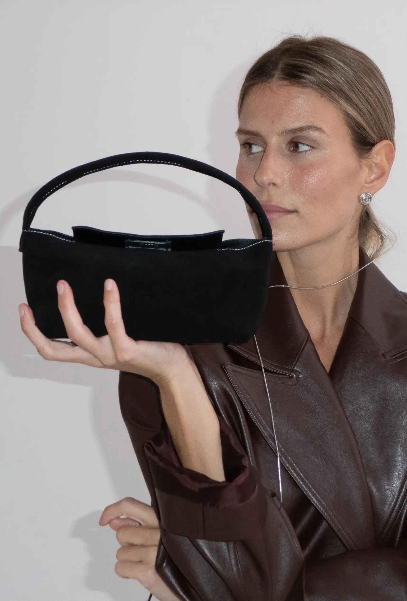 Suede bag mini: Black - Image 8