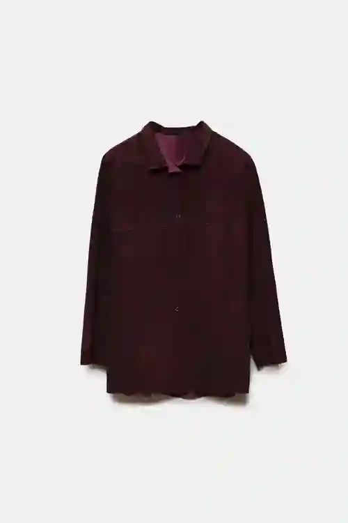 SOBRECAMISA DE PIEL EDNA BURGUNDY