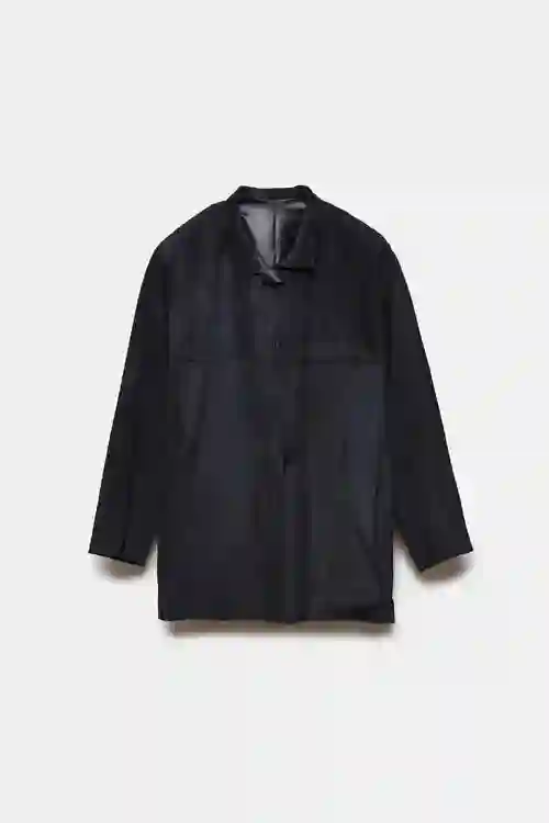 SOBRECAMISA DE PIEL EDNA NAVY