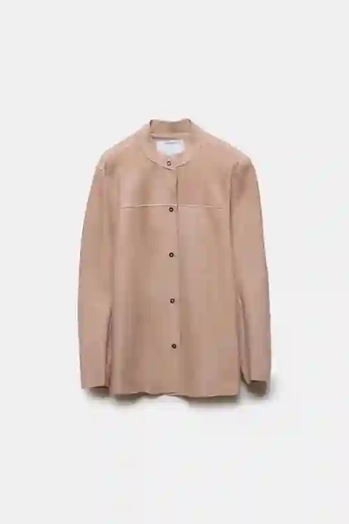 SOBRECAMISA DE PIEL RANDY MAO ROSA