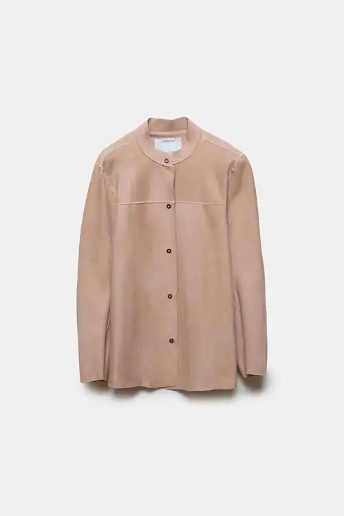 SOBRECAMISA DE PIEL RANDY MAO ROSA